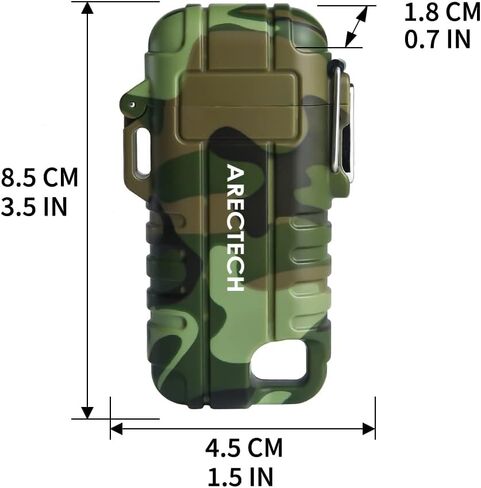 ARECTECH Electric Lighter Rechargeable Arc Lighter, Waterproof Plasma Lighter with Flexible Neck,Windproof Lighter Flameless for Candle Outdoor Camping (Black) in Kuwait