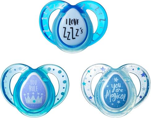 لهايات تومي تيبي ليلاً ونهارًا، تصميم متماثل، لهايات سيليكون خالية من مادة BPA، مقاس 18-36 شهرًا، عدد 3، قد تختلف الألوان والتصميمات in Kuwait