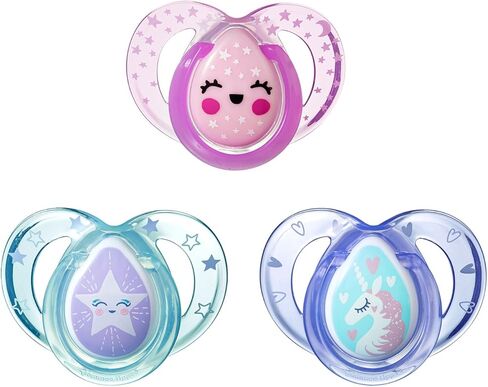 لهايات تومي تيبي ليلاً ونهارًا، تصميم متماثل، لهايات سيليكون خالية من مادة BPA، مقاس 18-36 شهرًا، عدد 3، قد تختلف الألوان والتصميمات in Kuwait