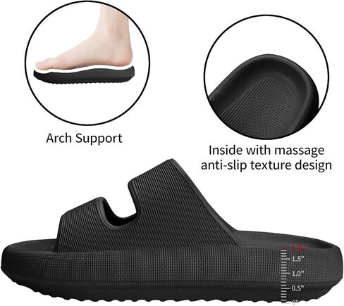 شباشب سحابية مع دعم قوس للنساء، شباشب مريحة ونعل سميك ووسادة مانعة للانزلاق، أحذية صيفية خفيفة الوزن لالتهاب اللفافة الأخمصية in Kuwait