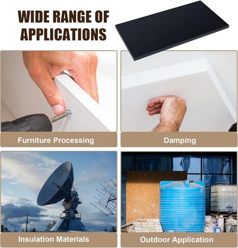 1 Pcs Black HDPE Plastic Sheet, HDPE Sheet 1/2" Thick, Size 6" x 12", High Density Polyethylene Sheet Solid Plastic Block for DIY Projects for Machining Home, 1/2" x 6" x 12" in Kuwait