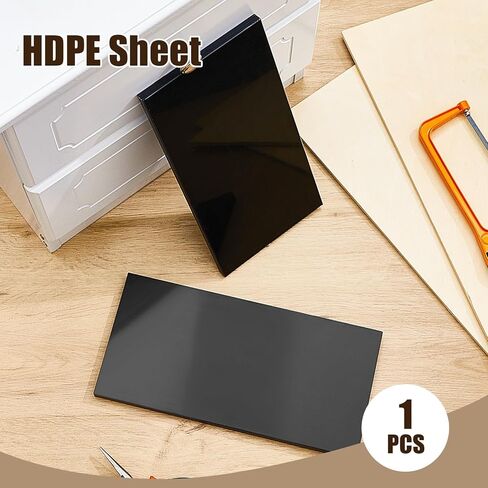 1 Pcs Black HDPE Plastic Sheet, HDPE Sheet 1/2" Thick, Size 6" x 12", High Density Polyethylene Sheet Solid Plastic Block for DIY Projects for Machining Home, 1/2" x 6" x 12" in Kuwait