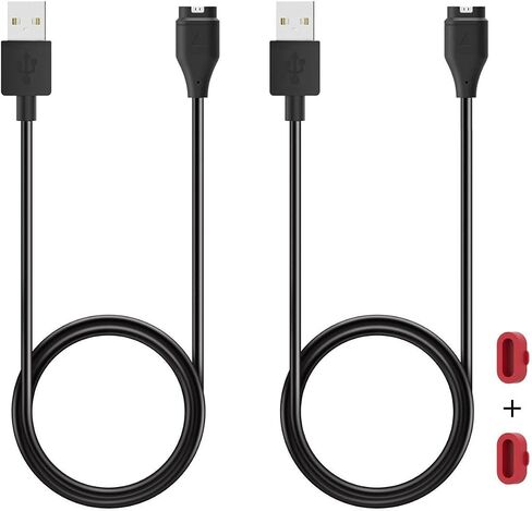 Charger for Garmin Approach S10 S12 S40 S42 S60 S70 X10 G12, Replacement USB Charging Cable Cord with with Red Charger Port Dust Plug for Garmin Watch (2Pack) in Saudi Arabia