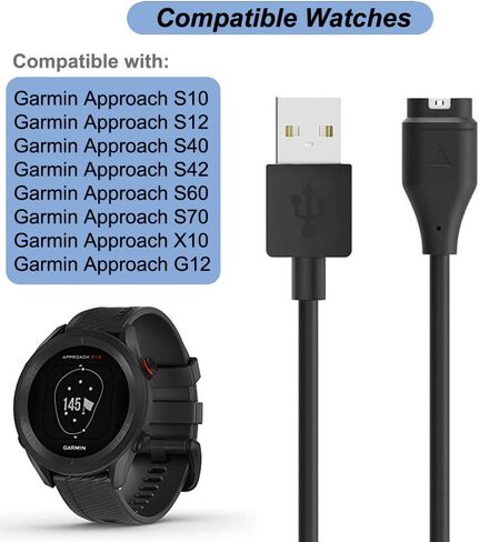 Charger for Garmin Approach S10 S12 S40 S42 S60 S70 X10 G12, Replacement USB Charging Cable Cord with with Red Charger Port Dust Plug for Garmin Watch (2Pack) in Saudi Arabia