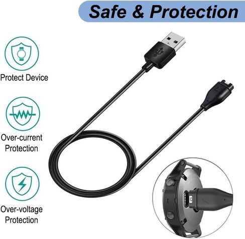 Charger for Garmin Approach S10 S12 S40 S42 S60 S70 X10 G12, Replacement USB Charging Cable Cord with with Red Charger Port Dust Plug for Garmin Watch (2Pack) in Saudi Arabia