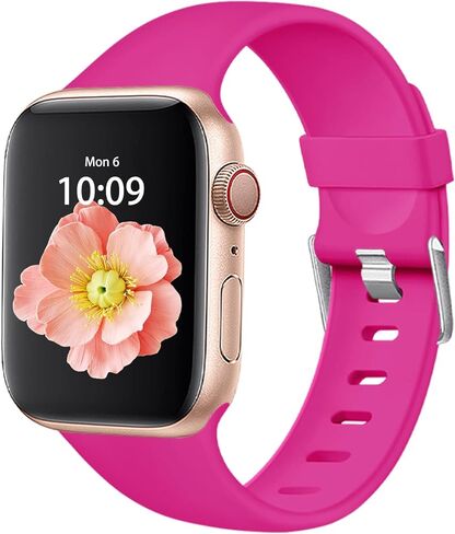 متوافق مع سوار ساعة Apple مقاس 38 مم 40 مم 41 مم 42 مم 44 مم 45 مم، حزام بديل رياضي من السيليكون الناعم متوافق مع سلسلة iWatch SE/7/6/5/4/3/2/1 للنساء والرجال in Saudi Arabia