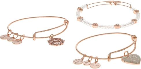 مجموعة Alex and Ani Family مكونة من 3 أساور ساحرة قابلة للتوسيع، لمسة نهائية من الذهب الوردي اللامع، من 2 إلى 3.5 بوصة in Saudi Arabia