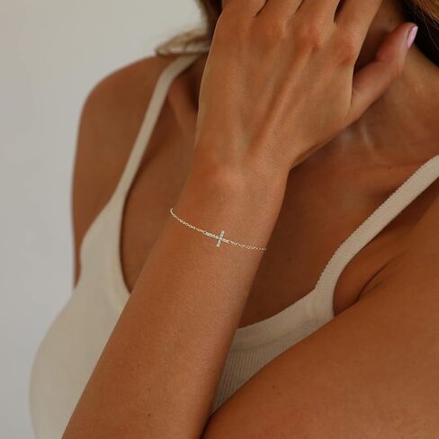 Cross Bracelets for Women 14k Gold Plated Adjustable Trendy Bracelet Gifts for Girls Jewelry in Saudi Arabia