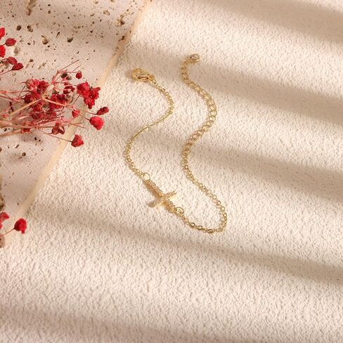 Cross Bracelets for Women 14k Gold Plated Adjustable Trendy Bracelet Gifts for Girls Jewelry in Saudi Arabia
