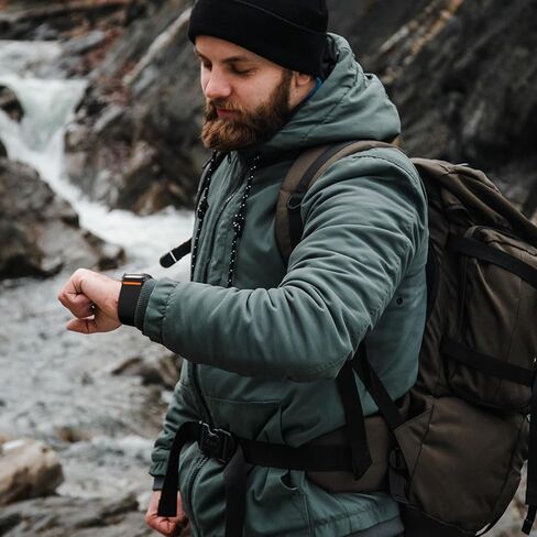 SNBLK Sport Stretchy Nylon Band for Apple Watch Band for Apple Watch Ultra 2 Band/Apple Watch Ultra Band 49mm, iWatch Series 9/8/7/6/5/4/3/2/1/SE 45mm/44mm/42mm Solo Loop Wide Replacement Strap Men in Kuwait