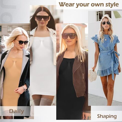 JOYSHAPER Women's Strapless Shapewear Slips for Under Dresses Adjustable Tummy Control Slip Cami Dress Body Shaper in Saudi Arabia