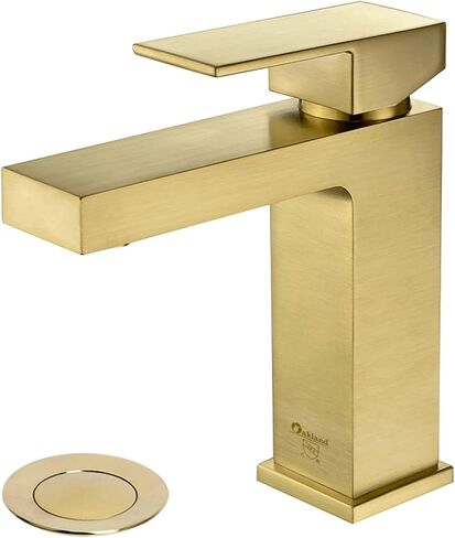 Single Hole Bathroom Faucet Matte Black, Oakland Modern Single Handle Bathroom Faucet Solid Brass Bathroom Sink Faucet Vanity Faucet with Pop up Drain Assembly Supply Line (Black) in Saudi Arabia