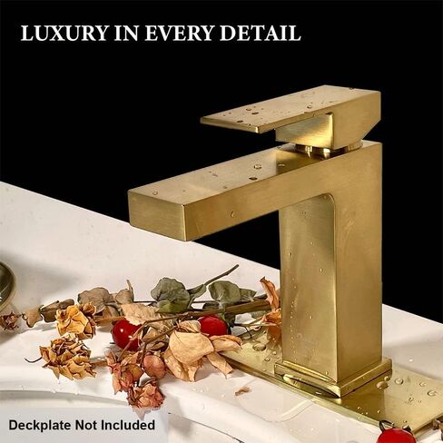 Single Hole Bathroom Faucet Matte Black, Oakland Modern Single Handle Bathroom Faucet Solid Brass Bathroom Sink Faucet Vanity Faucet with Pop up Drain Assembly Supply Line (Black) in Saudi Arabia