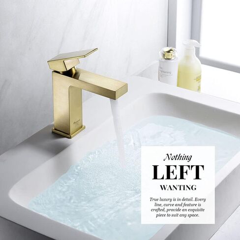 Single Hole Bathroom Faucet Matte Black, Oakland Modern Single Handle Bathroom Faucet Solid Brass Bathroom Sink Faucet Vanity Faucet with Pop up Drain Assembly Supply Line (Black) in Saudi Arabia