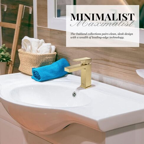 Single Hole Bathroom Faucet Matte Black, Oakland Modern Single Handle Bathroom Faucet Solid Brass Bathroom Sink Faucet Vanity Faucet with Pop up Drain Assembly Supply Line (Black) in Saudi Arabia