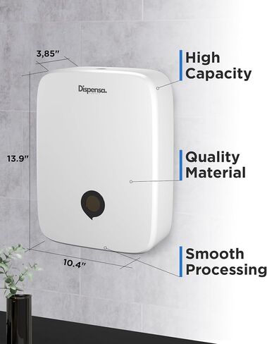 Multifold Commercial Paper Towel Dispenser Wall Mount — Big & Sturdy Trifold, Z fold, C fold Paper Towel Dispenser for Bathroom, Home, Business (White) in Saudi Arabia