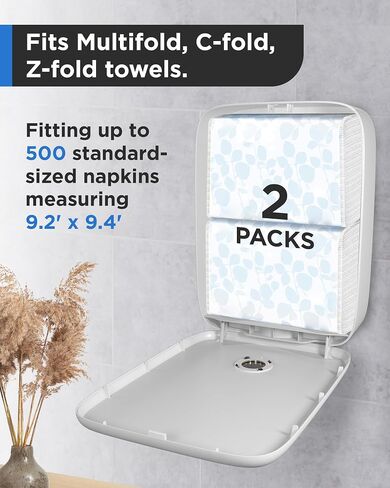 Multifold Commercial Paper Towel Dispenser Wall Mount — Big & Sturdy Trifold, Z fold, C fold Paper Towel Dispenser for Bathroom, Home, Business (White) in Saudi Arabia