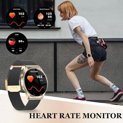 2024 Smart Watches for Women (Answer/Make Call), 1.43" AMOLED Always On Display SmartWatch for Android IOS, IP67 Waterproof 120+ Sports Modes Fitness Activity Tracker, Heart Rate Sleep Monitor, Gold in Kuwait