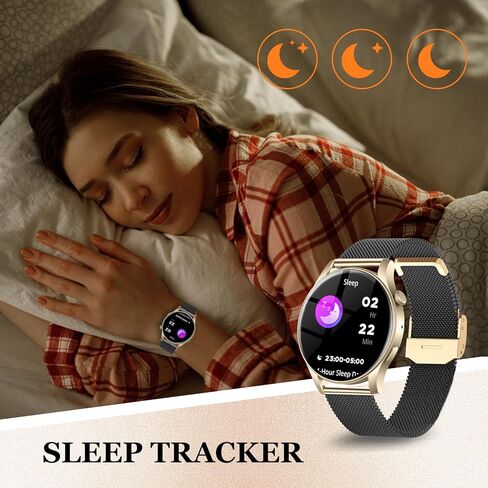 2024 Smart Watches for Women (Answer/Make Call), 1.43" AMOLED Always On Display SmartWatch for Android IOS, IP67 Waterproof 120+ Sports Modes Fitness Activity Tracker, Heart Rate Sleep Monitor, Gold in Kuwait