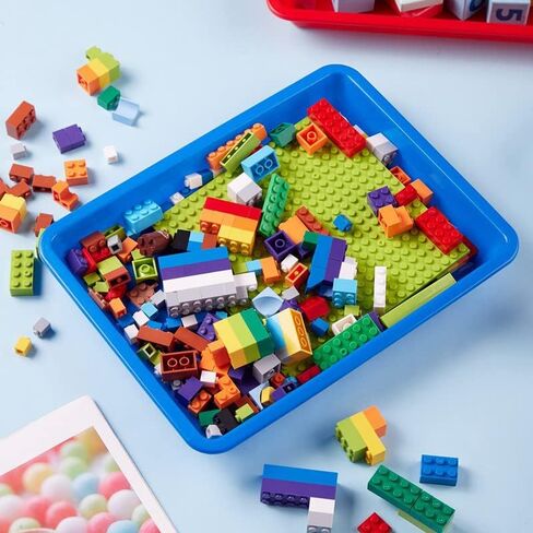 WUWEOT 12 Pack Plastic Activity Tray, 13.4"X9.8" Arts and Crafts Organizer Tray, Multicolor Serving Tray for Slime and Sensory Toys, School Home Arts and Crafts, DIY Projects, Painting, Beads Supply in Saudi Arabia