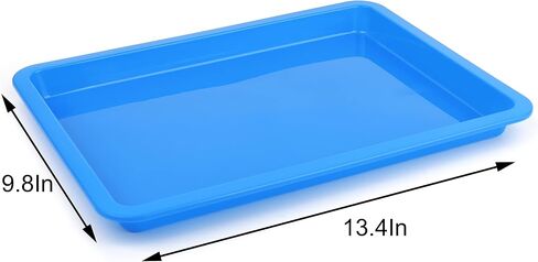 WUWEOT 12 Pack Plastic Activity Tray, 13.4"X9.8" Arts and Crafts Organizer Tray, Multicolor Serving Tray for Slime and Sensory Toys, School Home Arts and Crafts, DIY Projects, Painting, Beads Supply in Saudi Arabia