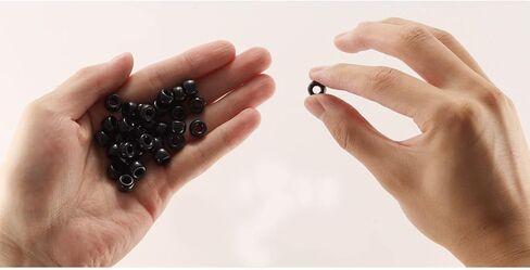 Black Pony Beads(1200Pcs 6x9mm) Hair Beads,Pony Beads Bulk,Beads for Bracelets Making,Beads for Hair Braids (Black) in Kuwait