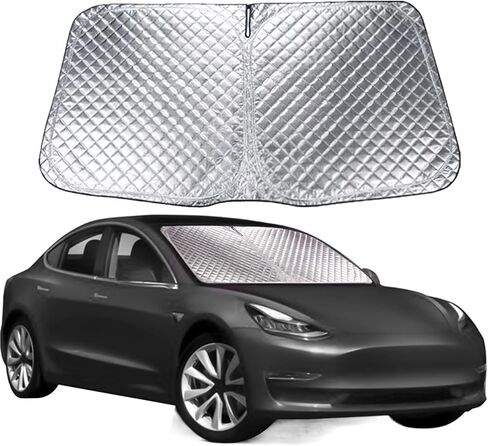 مظلة السيارة الأمامية للزجاج الأمامي: موديل Y مظلة شمسية لطراز تسلا 3/Y 2016-2023 مظلة شمسية قابلة للطي 4 طبقات حماية من الأشعة فوق البنفسجية والحرارة للزجاج الأمامي موديل 3/Y ملحقات in Kuwait