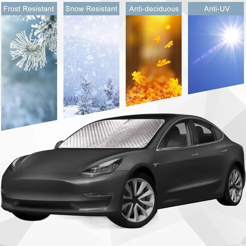 مظلة السيارة الأمامية للزجاج الأمامي: موديل Y مظلة شمسية لطراز تسلا 3/Y 2016-2023 مظلة شمسية قابلة للطي 4 طبقات حماية من الأشعة فوق البنفسجية والحرارة للزجاج الأمامي موديل 3/Y ملحقات in Kuwait
