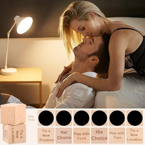 تاريخ الليل النرد للأزواج، ألعاب النرد زوجين مضحكة للبالغين له، مجموعة النرد تاريخ خشبي زوجين قرار النرد هدية عيد الحب in Kuwait