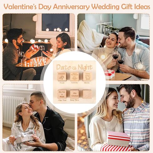 تاريخ الليل النرد للأزواج، ألعاب النرد زوجين مضحكة للبالغين له، مجموعة النرد تاريخ خشبي زوجين قرار النرد هدية عيد الحب in Kuwait