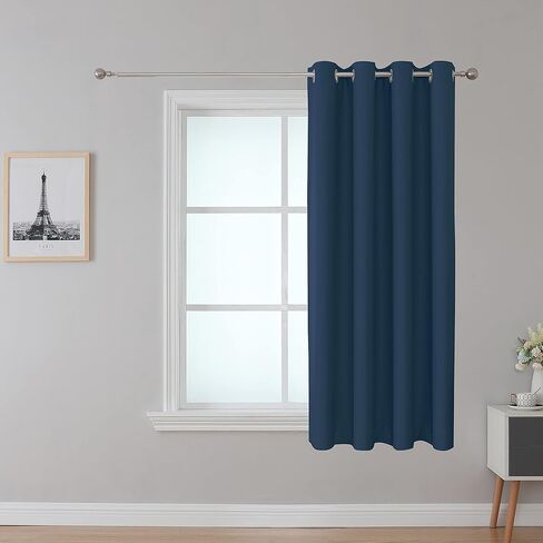 Fire Retardant Curtain Flame Resistant Blackout Curtains Room Darkening for School Classroom Dorm Nursing Home Black 42 x 63 1 Panel in Saudi Arabia