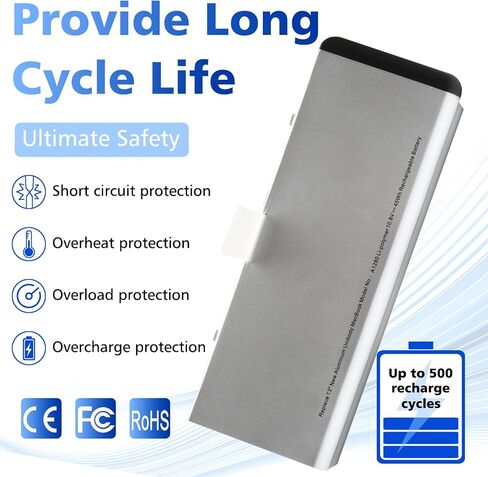 بطارية كمبيوتر محمول 45WH لـ A1278 A1280 (MacBook 13 بوصة أواخر 2008 إصدار الألومنيوم) هيكل من الألومنيوم MB467LL/A / MB466LL/A in Kuwait