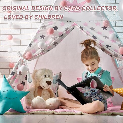 مجلد بطاقات التداول 9 جيوب، كتاب ألبوم البطاقات، أكمام قابلة للفصل، حقيبة تخزين عرض ألبوم تجميع البطاقات المتوافقة، هدية للأولاد والبنات (أزرق) in Kuwait