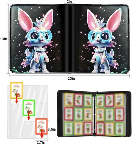 مجلد بطاقات التداول 9 جيوب، كتاب ألبوم البطاقات، أكمام قابلة للفصل، حقيبة تخزين عرض ألبوم تجميع البطاقات المتوافقة، هدية للأولاد والبنات (أزرق) in Kuwait