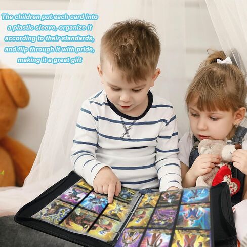 مجلد بطاقات التداول 9 جيوب، كتاب ألبوم البطاقات، أكمام قابلة للفصل، حقيبة تخزين عرض ألبوم تجميع البطاقات المتوافقة، هدية للأولاد والبنات (أزرق) in Kuwait