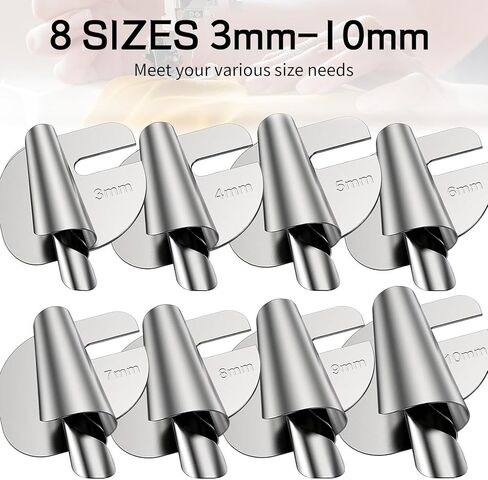 مجموعة أدوات الخياطة العالمية مكونة من 8 قطع، قدم مطرقة ذات حاشية ملفوفة لآلة الخياطة 3-10 مم، ملحق حاشية لفات، قدم حاشية صناعية منزلية منحنية، ملحقات وأدوات الخياطة in Kuwait