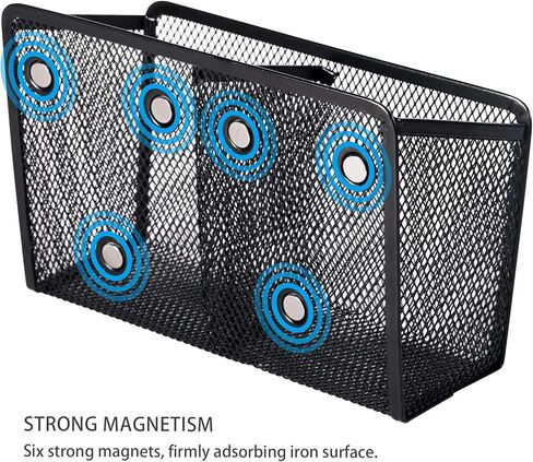 حامل أكواب القلم المغناطيسي، منظم خزانة لأقلام السبورة البيضاء، مقصورتين واسعتين لعلامات المسح الجاف، سلة تخزين شبكية للمكتب المنزلي والمدرسة in Kuwait