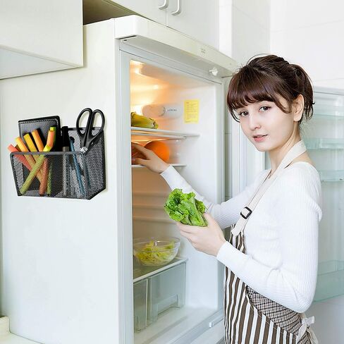 حامل أكواب القلم المغناطيسي، منظم خزانة لأقلام السبورة البيضاء، مقصورتين واسعتين لعلامات المسح الجاف، سلة تخزين شبكية للمكتب المنزلي والمدرسة in Kuwait