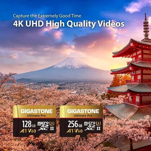 [استعادة بيانات مجانية لمدة 5 سنوات] بطاقة ذاكرة Micro SD سعة 128 جيجابايت من Gigastone، Ultimate Pro، بطاقة ذاكرة MicroSDXC للكاميرا، R/W تصل إلى 280/100 ميجابايت/ثانية، UHS-II U3 ​​A1 V60 C10، مع محول in Saudi Arabia