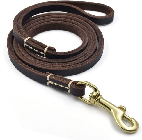 5ft Leather Dog Leash, Strong and Durable Leather Waterproof Dog Leash, Ideal for Training, Walking and Camping with Your pet Dog. in Saudi Arabia