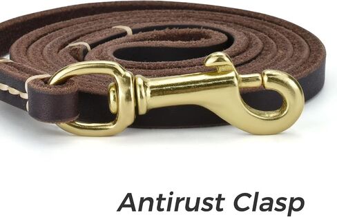 5ft Leather Dog Leash, Strong and Durable Leather Waterproof Dog Leash, Ideal for Training, Walking and Camping with Your pet Dog. in Saudi Arabia