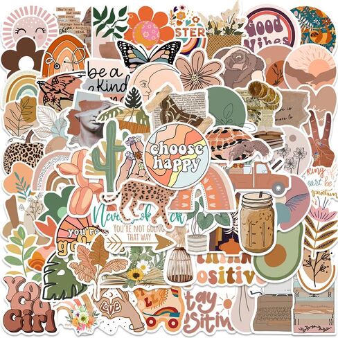150pcs Vintage Aesthetic Sticker Packs,Vinyl Waterproof Cute Stickers for Water Bottle Laptop Phone Car Cup Skateboard Guitar in Kuwait