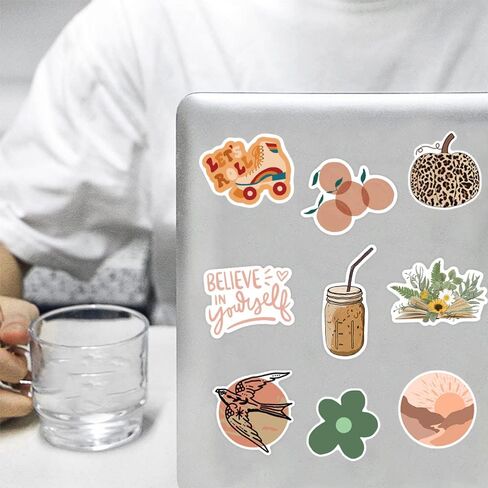 150pcs Vintage Aesthetic Sticker Packs,Vinyl Waterproof Cute Stickers for Water Bottle Laptop Phone Car Cup Skateboard Guitar in Kuwait