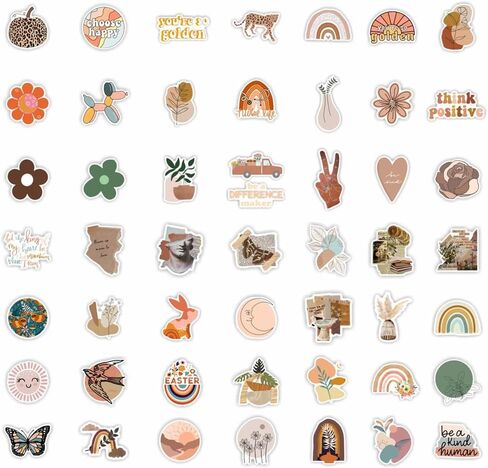 150pcs Vintage Aesthetic Sticker Packs,Vinyl Waterproof Cute Stickers for Water Bottle Laptop Phone Car Cup Skateboard Guitar in Kuwait