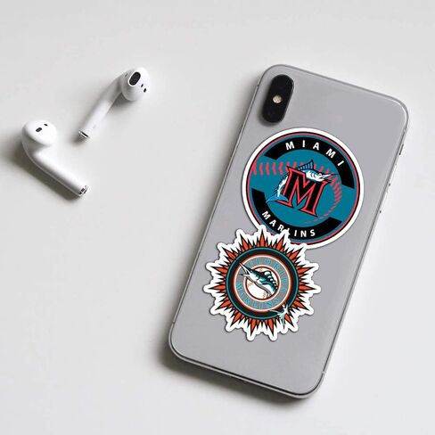 20 PCS Miami American Marlins Baseball Stickers for Water Bottle, Laptop, Bicycle, Computer, Motorcycle, Travel Case, Car Decal Decoration Sticker in Kuwait