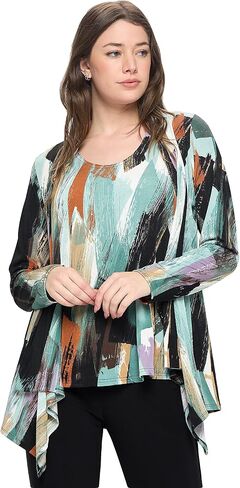 Jostar Women's Print Jacket Cardigan - Long Sleeve Printed Mid Cut Printed Sweater in Saudi Arabia