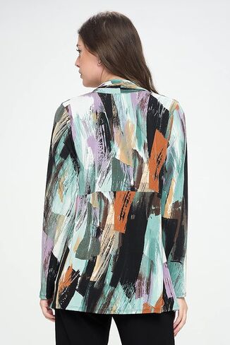 Jostar Women's Print Jacket Cardigan - Long Sleeve Printed Mid Cut Printed Sweater in Saudi Arabia