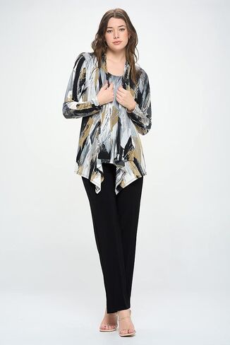Jostar Women's Print Jacket Cardigan - Long Sleeve Printed Mid Cut Printed Sweater in Saudi Arabia