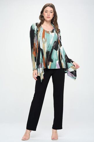 Jostar Women's Print Jacket Cardigan - Long Sleeve Printed Mid Cut Printed Sweater in Saudi Arabia