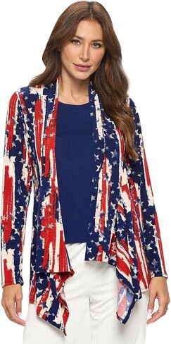 Jostar Women's Print Jacket Cardigan - Long Sleeve Printed Mid Cut Printed Sweater in Saudi Arabia